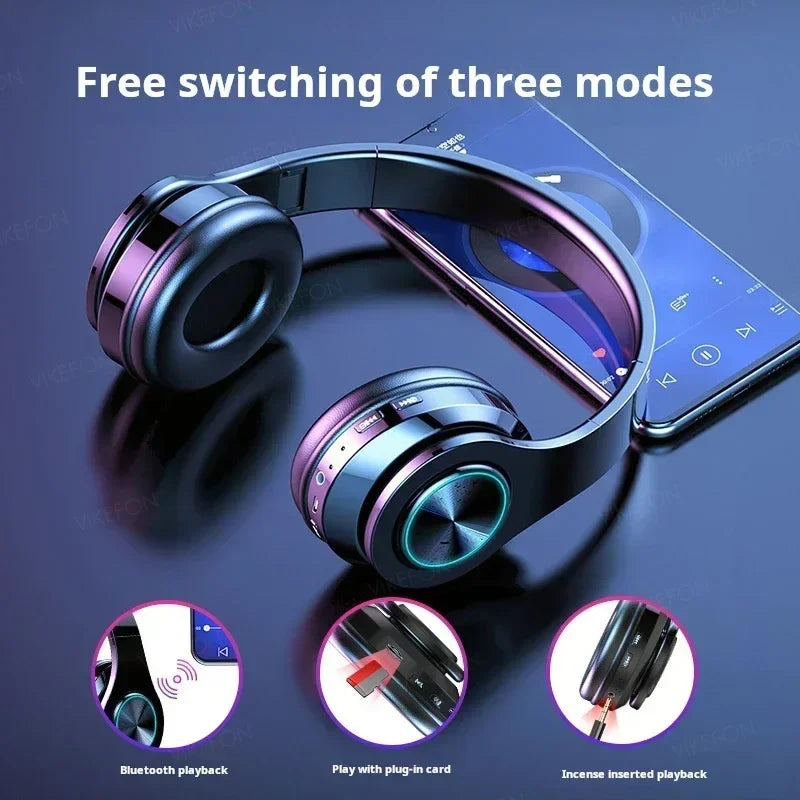 RGB Headphones Bluetooth VIKEFON