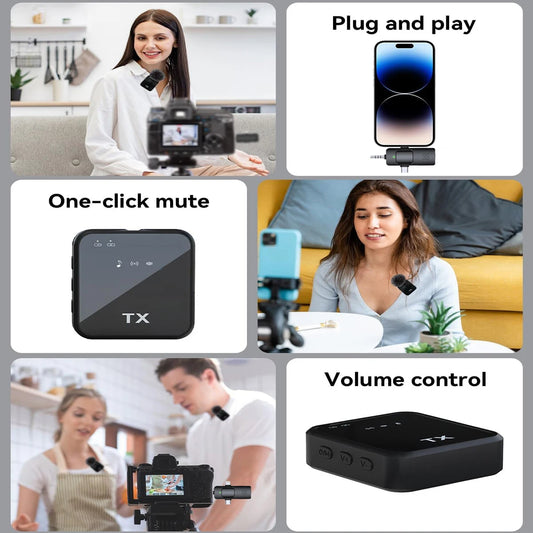 H96 3in1 Wireless Lavalier Microphone