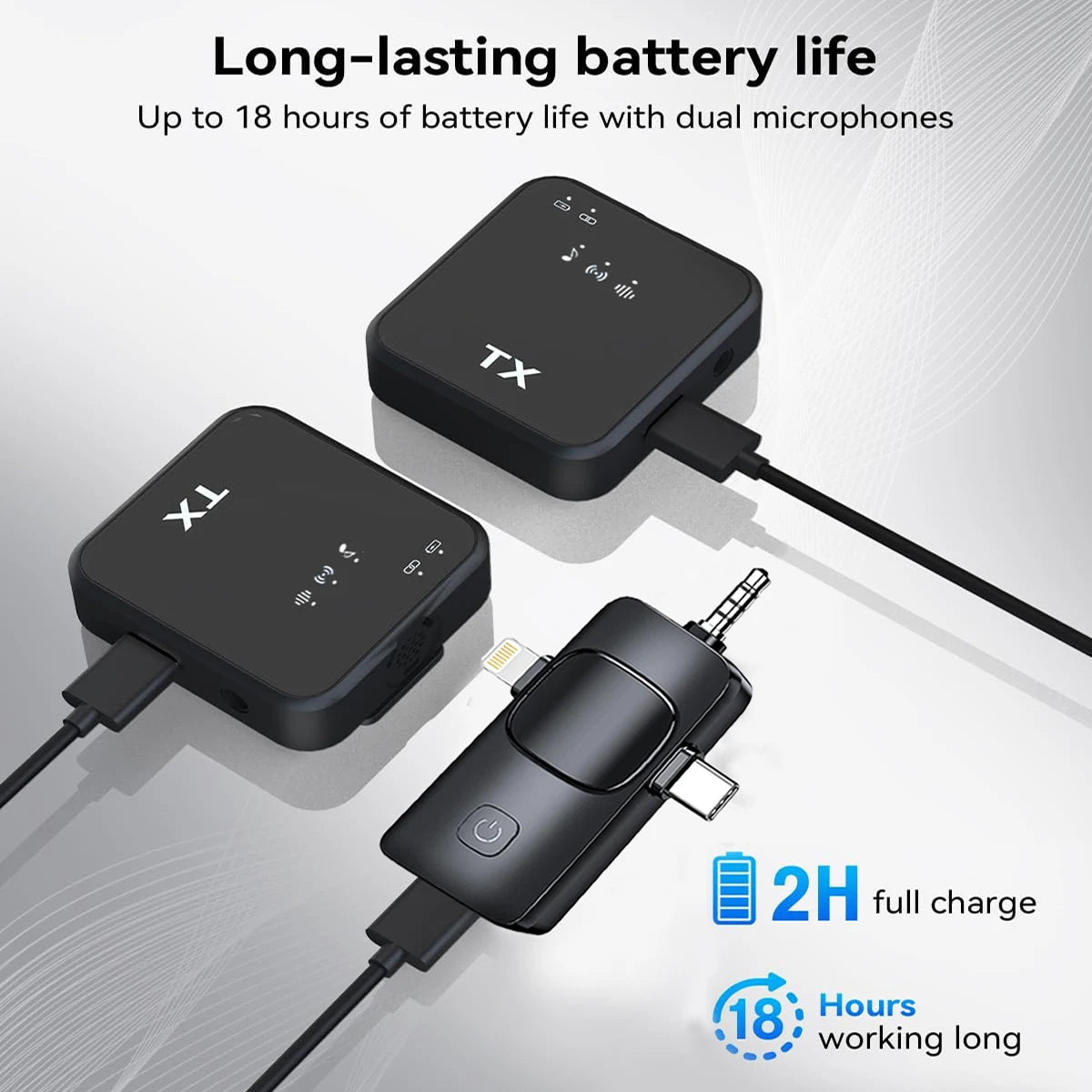 H96 3in1 Wireless Lavalier Microphone