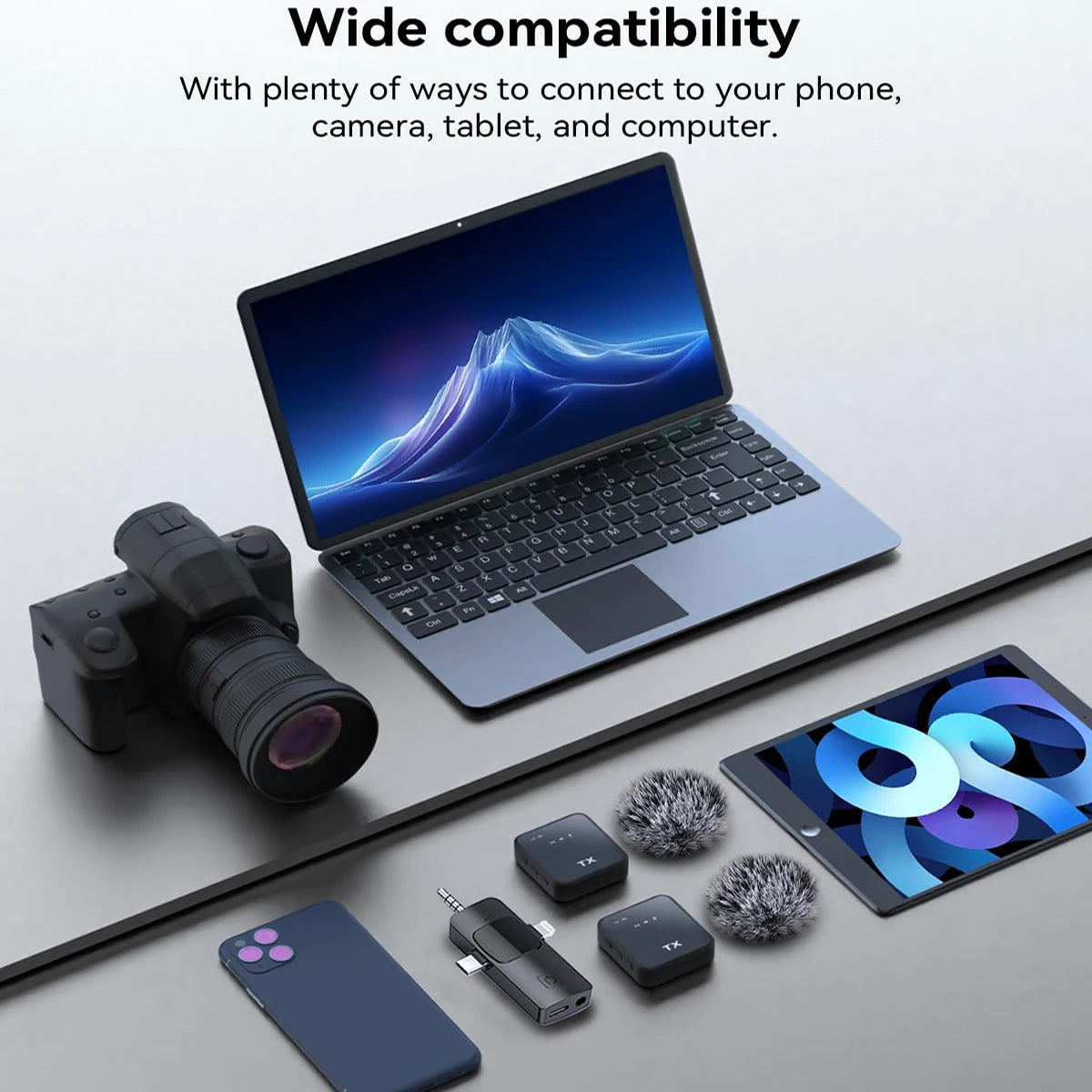 H96 3in1 Wireless Lavalier Microphone