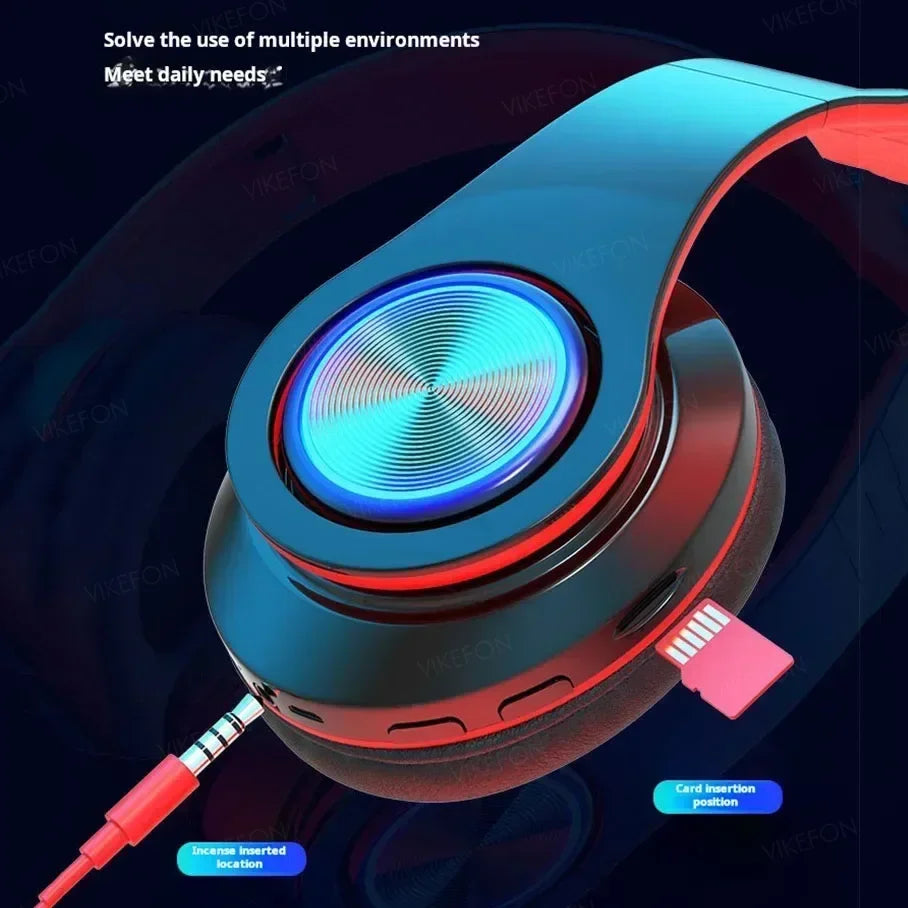 RGB Headphones Bluetooth VIKEFON