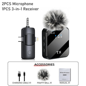 H96 3in1 Wireless Lavalier Microphone
